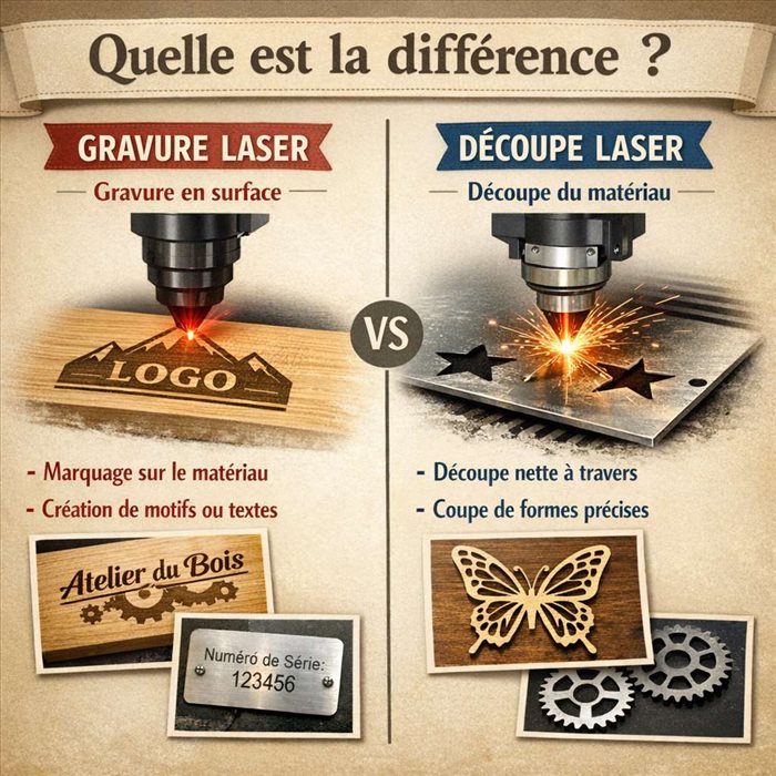 Quelle est la différence entre la gravure laser et la découpe laser ?