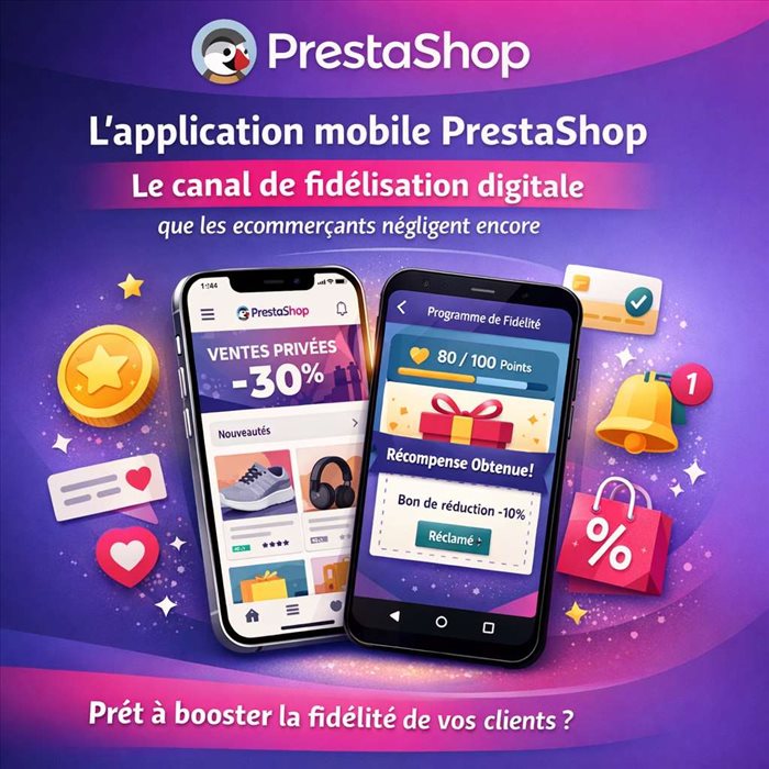 Application mobile PrestaShop sans code : guide technique